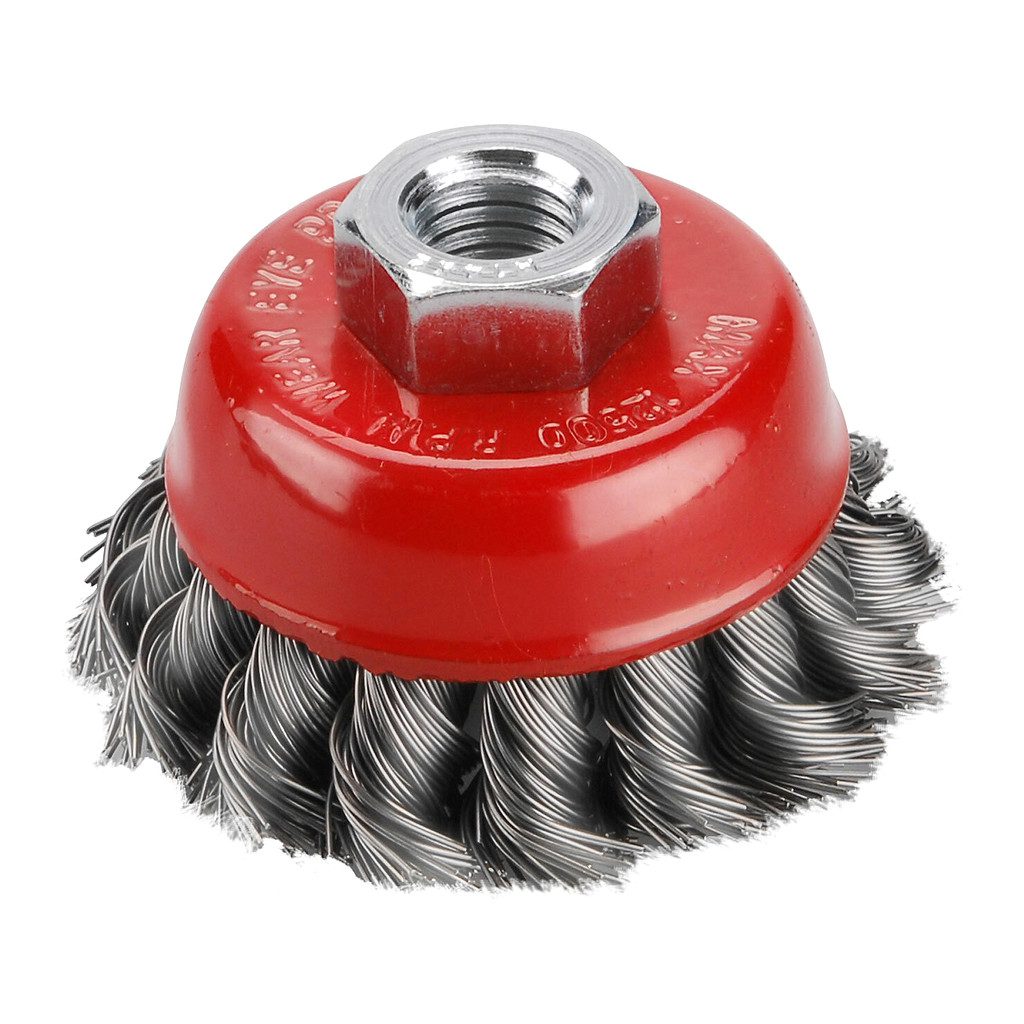 Hrnčekové rotačné vrkočové drôtené kefy