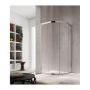Glass 1989 Isy - Sprchový kút rohový vstup s posuvnými dverami alebo kompatibilný s bočnou stenou, veľkosť 80 cm, profily chrómové, číre sklo,  GEY6003T500
