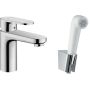 Hansgrohe Vernis Blend - Umývadlová batéria 100 s ručnou sprchou Bidette a sprchovou hadicou 160 cm, chróm 71215000