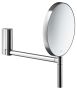 Keuco Plan - Kozmetické zrkadlo bez osvetlenia, trojrozmerné nastaviteľné rameno, 5x zväčšenie, ø 193 mm, chróm 17649010002