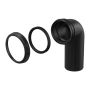 AlcaPlast M908 - Koleno odpadu 90° k závesnej WC mise, DN 90 × DN 90, dĺžka 200 mm, PE, čierna