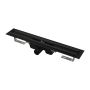 AlcaPlast APZ1BLACK-750 - Podlahový žľab s okrajom pre perforovaný rošt, čierna-mat
