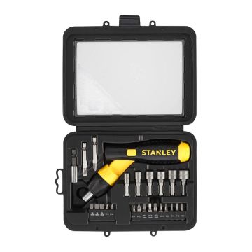 Stanley 0-63-022 - 25-dielna súprava ráčňového skrutkovača s pištoľovou rukoväťou