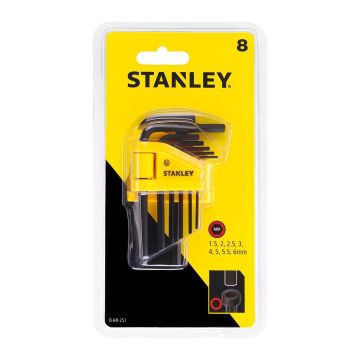 Stanley 0-69-251 - 8-dielna súprava šesťhranných zástrčných kľúčov 1,5 - 6mm