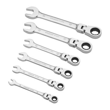 Stanley 4-91-444 - 6-dielna súprava kĺbových ráčňových očkoplochých kľúčov