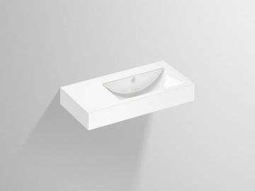 Alape WT.PR800.R - Umývadlo 800x405 mm, s prepadom, pravé, biela 4207300000