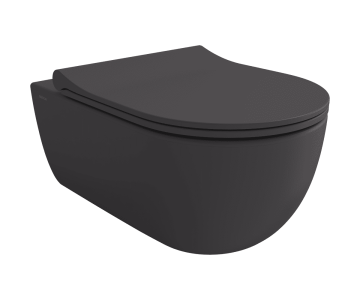 V-Tondo - Závesné WC 545x360 mm Rimless + slim sedátko, SoftClose - SET, antracit matný