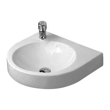 Duravit Architec - Umývadlo, otvor pre batériu predpichnutý vľavo, otvor pre zásobník mydla predpichnutý vpravo575x520 mm, bez prepadu, biela 0449580009
