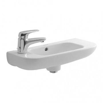 Duravit D-Code - Umývadielko 500x220 mm, otvor pre batériu vľavo, biela 07065000092