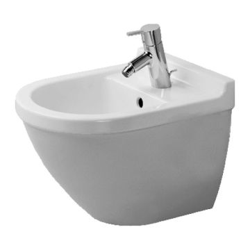 Duravit Starck 3 - Závesný bidet Compact, 1 otvor pre armatúru prepichnutý, 360 x 475 mm, biely 2281150000