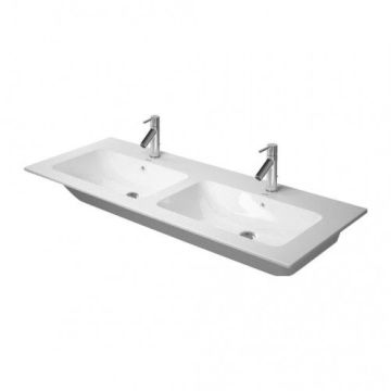 Duravit ME by Starck - Dvojumývadlo do nábytku 1300x490 mm, s prepadom, biela 2336130000