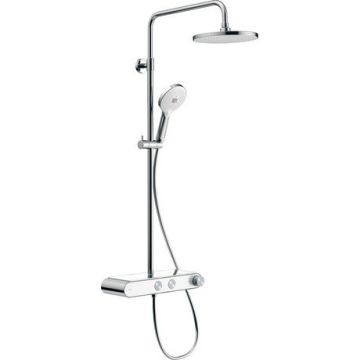 Duravit - Sprchový systém Shelf 1050 s termostatickou batériou, chróm/biela TH4380008005