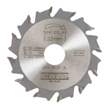 DeWALT DT1306 - Drážkovací kotúč pre lamelovacie frézky, 105×22mm, 12 zubov