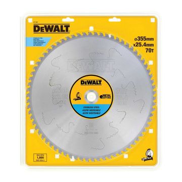 DeWALT DT1921 - Pílový kotúč na rezanie hliníka a ocele, 355×25,4mm, 70 zubov
