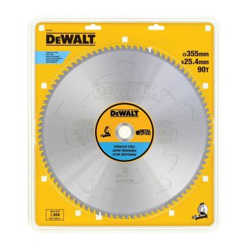 DeWALT DT1922 - Pílový kotúč na rezanie hliníka a ocele, 355×25,4mm, 90 zubov