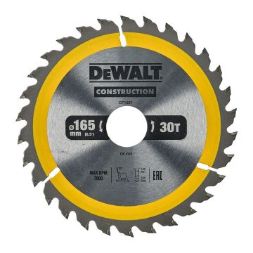 DeWALT DT1937 - Pílový kotúč Construction na drevo s klincami, 165×30mm, 30 zubov