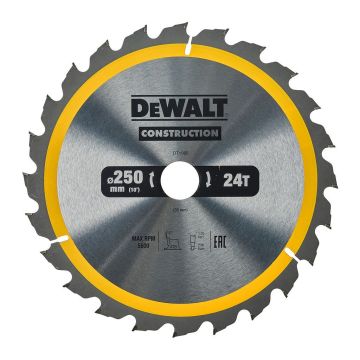 DeWALT DT1956 - Pílový kotúč Construction na drevo s klincami, 250×30mm, 24 zubov