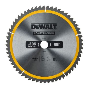 DeWALT DT1960 - Pílový kotúč Construction na drevo s klincami, 305×30mm, 60 zubov