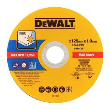 DeWALT DT20598 - Kotúč rezný 125×1,0mm, (v plastovej dóze, 50ks)