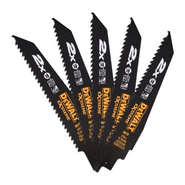 DeWALT DT2300L - Bimetalové pílové listy Extreme® na drevo s klincami, 152mm, hrubé rezy, pre chvost. píly, 5ks