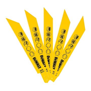 DeWALT DT2361 - Bimetalové pílové listy na kov 3-8mm, 152mm, rýchle rezy, pre chvostové píly, 5ks