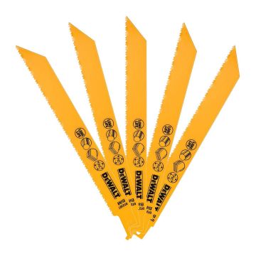 DeWALT DT2387 - Bimetalové pílové listy univerzálne, 203mm, pre mečové píly, 5ks
