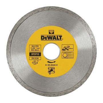 DeWALT DT3713 - Diamantový rezný kotúč s celistvým obvodom, 125×22,2mm, na suché rezanie keramiky, daždíc