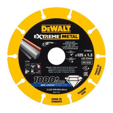 DeWALT DT40252 - Diamantový kotúč Extreme® na rezanie kovov - 125×1,3×22,23mm