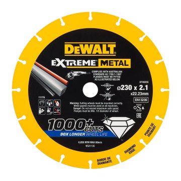 DeWALT DT40255 - Diamantový kotúč Extreme® na rezanie kovov - 230×2,1×22,23mm