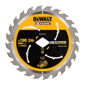 DeWALT DT40270 - Kotúč 190mm s kosoštvorc. otvorom, 24 zubov