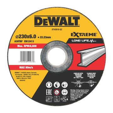 DeWALT DT43919 - Brúsny kotúč na kov 23×22,2×6,0mm, typ 27 - vypuklý