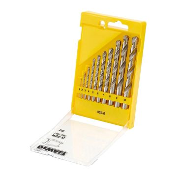 DeWALT DT5921 - 10-dielna súprava vrtákov do kovu HSS-G DIN 338, 1,0-10mm