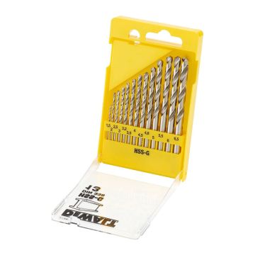 DeWALT DT5922 - 13-dielna súprava vrtákov do kovu HSS-G DIN 338, 1,5-6,5mm