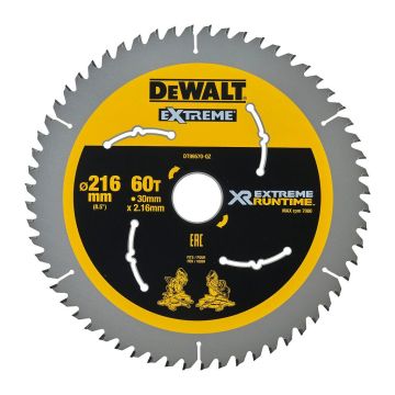 DeWALT DT99570 - Pílový kotúč XR® Extreme® FlexVolt® - 216×30mm, 60 zubov