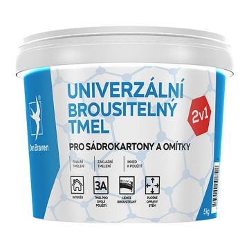 Den Braven 00402RL - Univerzálny brúsiteľný tmel 1,5 kg kelímok biela