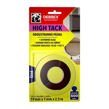 Den Braven B8210BD - Obojstranná páska HIGH TACK 19 mm x 1 mm, dĺžka 2,5 m sivá