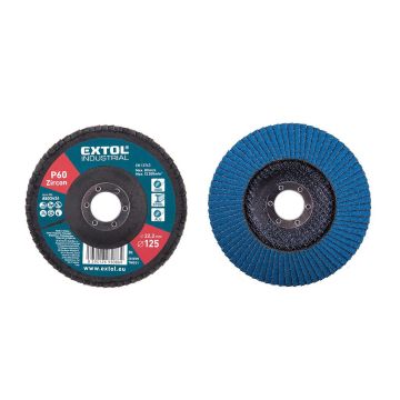 Extol Industrial 8803426 - Kotúč lamelový šikmý, zirkón, Ø125x22,2mm, P60