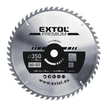 Extol Premium 8803252 - Kotúč pílový s SK plátkami, Ø350x3,5x30mm, 54z