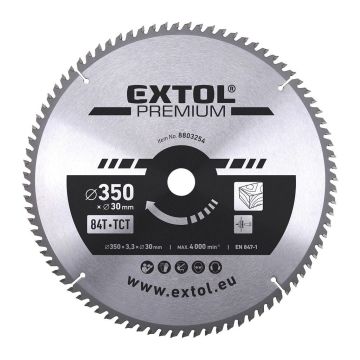 Extol Premium 8803254 - Kotúč pílový s SK plátkami, Ø350x3,5x30mm, 84z