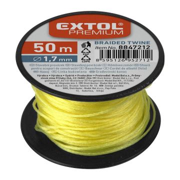 Extol Premium 8847212 - Šnúra murárska, cievka, dĺžka 50m, Ø1,7mm, žltá