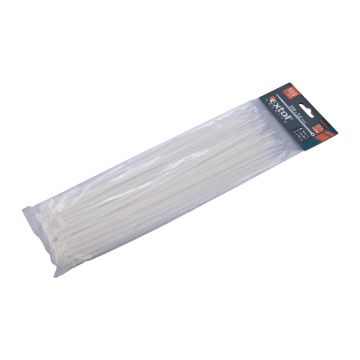 Extol Premium 8856108 - Pásky sťahovacie biele, 3,6x280mm, 100ks, Ø70mm, 18kg