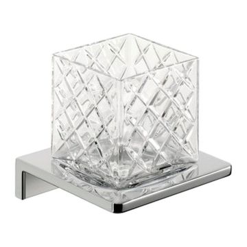 Emco Asio - Nástenný držiak s pohárom, chróm + kryštálové sklo brúsené, 132020402 - produkt z výstavky