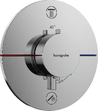 Hansgrohe ShowerSelect Comfort S - Termostat pod omietku pre 2 spotrebiče, chróm 15554000