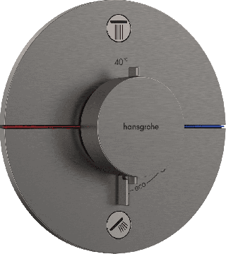 Hansgrohe ShowerSelect Comfort S - Termostat pod omietku pre 2 spotrebiče, kartáčovaný čierny chróm 15554340