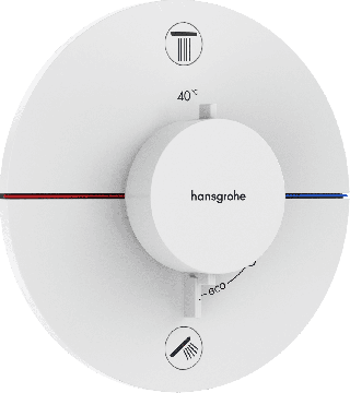 Hansgrohe ShowerSelect Comfort S - Termostat pod omietku pre 2 spotrebiče, biela matná 15554700