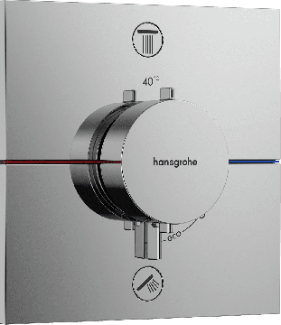 Hansgrohe ShowerSelect Comfort E - Termostat pod omietku pre 2 spotrebiče, chróm 15572000