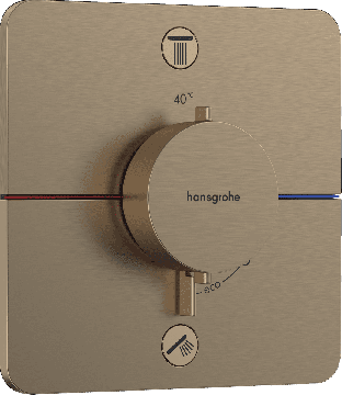 Hansgrohe ShowerSelect Comfort Q - Termostat pod omietku pre 2 spotrebiče, kartáčovaný bronz 15583140