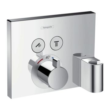 Hansgrohe ShowerSelect - Termostat pod omietku pre 2 spotrebiče s prípojkou hadice a sprchovým držiakom, chróm 15765000