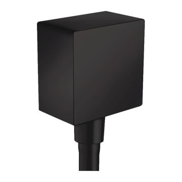 Hansgrohe FixFit - Nástenné kolienko Square so spätným ventilom, matná čierna 26455670