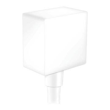 Hansgrohe FixFit - Nástenné kolienko Square so spätným ventilom, matná biela 26455700